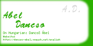 abel dancso business card