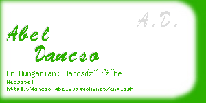 abel dancso business card